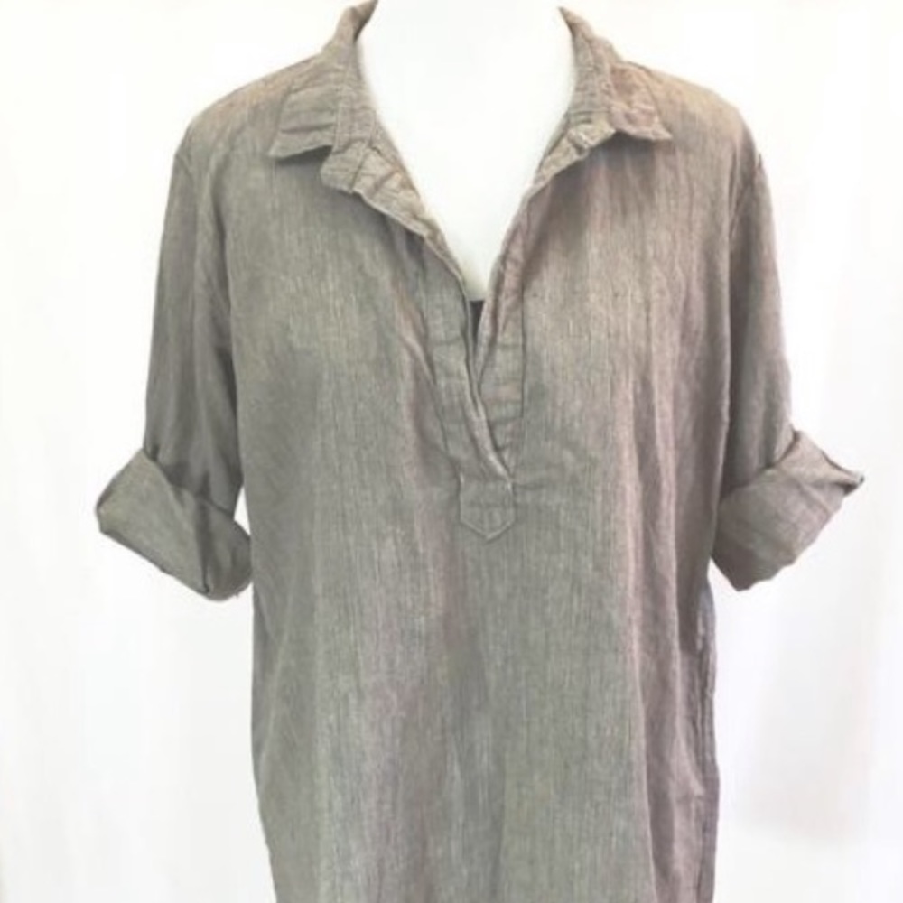 CP Shades Chambray Kendall Tunic Heather Brown